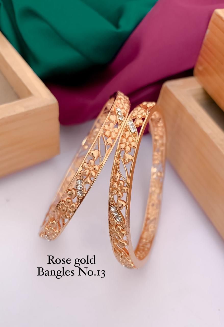  Fancy Design Rose Gold Bangles Set Wholesalers In Delhi
